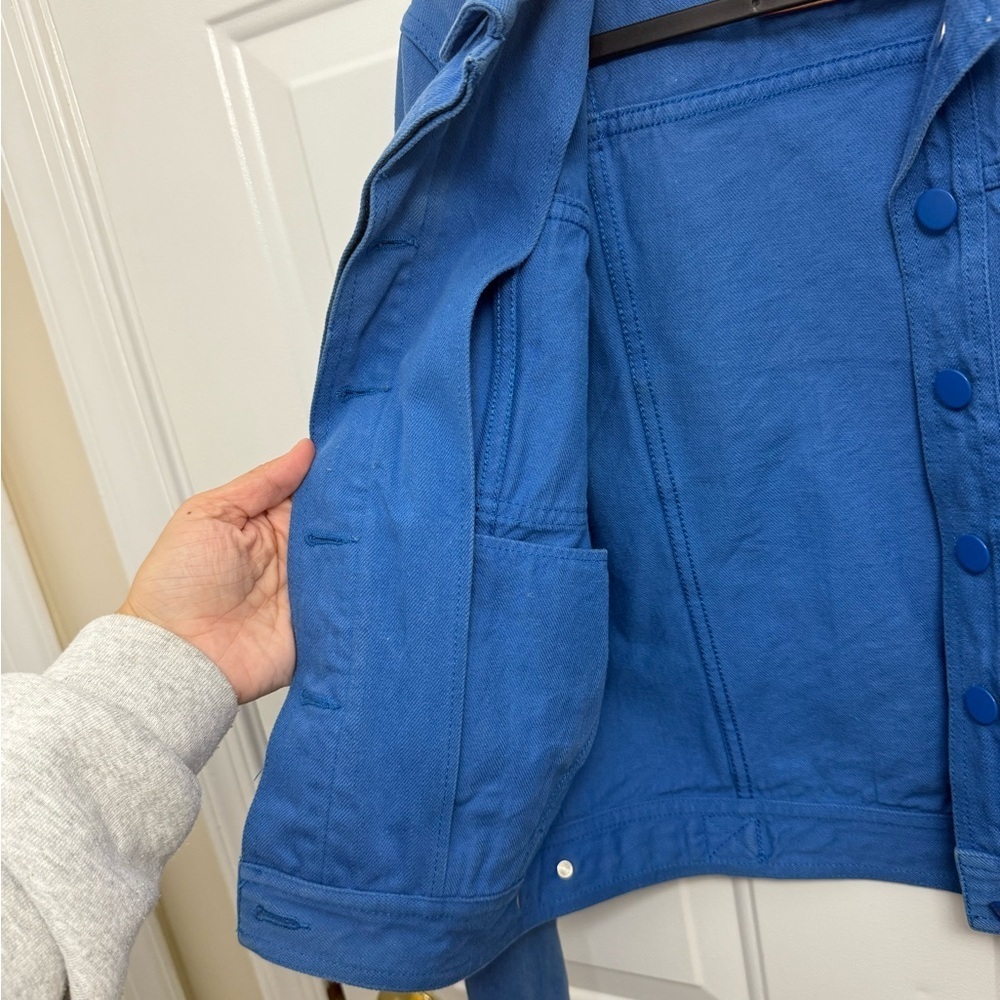 Balenciaga Denim Blue Overdyed Denim Jacket Size 36 Designer Luxury - Picture 11 of 12